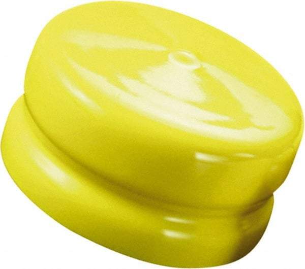 Caplugs - 8.45" ID, Push-On, Round Head Flange Cap - 8.7" OD, 19/32" Long, Vinyl, Yellow - USA Tool & Supply