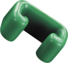 Caplugs - 1-1/4" x 3/4", Flexible Push-On U-Frame End Cap - 1-1/4" Long, Vinyl, Green - USA Tool & Supply