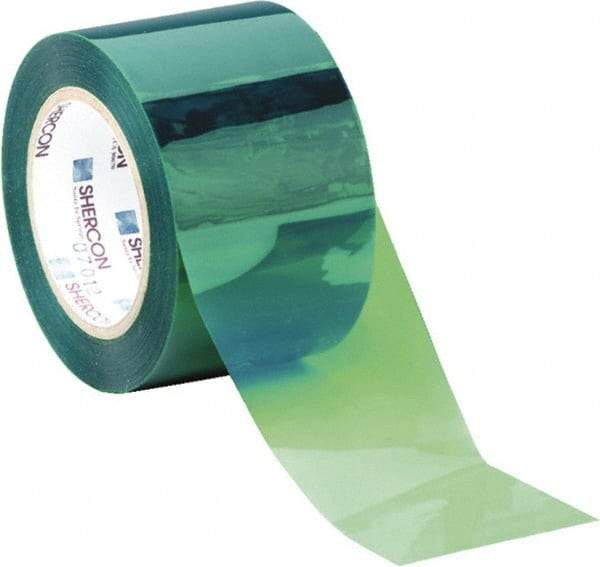 Caplugs - 4" Wide x 72 Yd Long Green Polyester Film High Temperature Masking Tape - Series PC25 4000, 6.5 mil Thick - USA Tool & Supply