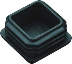 Caplugs - Rectangular Finishing Plug for 6 to 12 Gauge Panels, - 0.65" Deep, Vinyl, Black - USA Tool & Supply