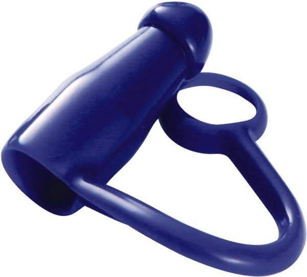 Caplugs - Round Head, Tethered Cap - 1-29/32" Long, Vinyl, Blue - USA Tool & Supply