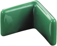 Caplugs - 1-7/8" x 1/8", Flexible Push-On L-Frame End Cap - 1/2" Long, Vinyl, Blue - USA Tool & Supply