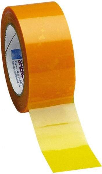 Caplugs - 50mm Wide x 72 Yd Long Yellow Polyester Film High Temperature Masking Tape - Series PC30-50MM, 3.5 mil Thick - USA Tool & Supply