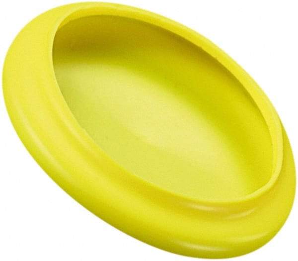 Caplugs - Flexible, Round Head Flange Cap - 4.155" OD, 1/16" Long, Vinyl, Yellow - USA Tool & Supply