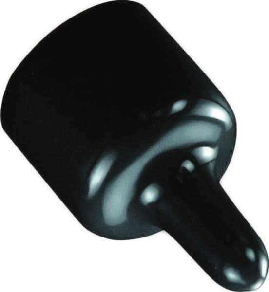 Caplugs - 1.355" ID, Pull-Tab, Round Head Masking Cap - 1-7/8" Long, Vinyl, Black - USA Tool & Supply