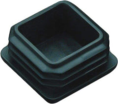 Caplugs - Square Finishing Plug for 14 to 20 Gauge Panels, for 3/4" Tube Diam - 0.43" Deep, Vinyl, Black - USA Tool & Supply