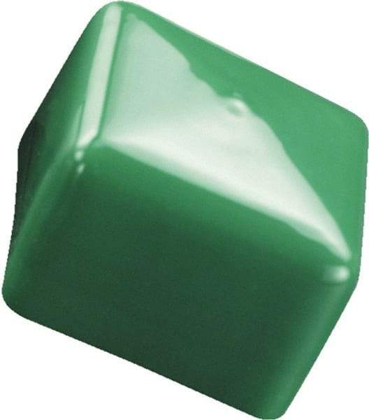 Caplugs - Square Head Tube Cap - 2.005" OD, 1/2" Long, Vinyl, Green - USA Tool & Supply