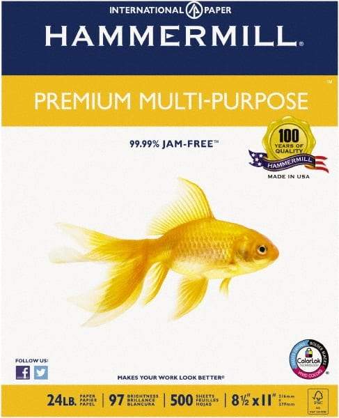 Hammermill - 8-1/2" x 11" White Copy Paper - Use with All Office Equipment - USA Tool & Supply