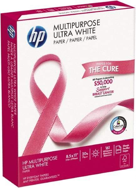 Hewlett-Packard - 8-1/2" x 11" White Copy Paper - Use with Copiers, Inkjet Printers, Laser Printers, Fax Machines - USA Tool & Supply