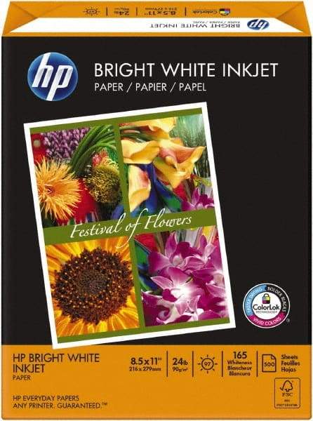 Hewlett-Packard - 8-1/2" x 11" White Colored Copy Paper - Use with Inkjet Printers - USA Tool & Supply