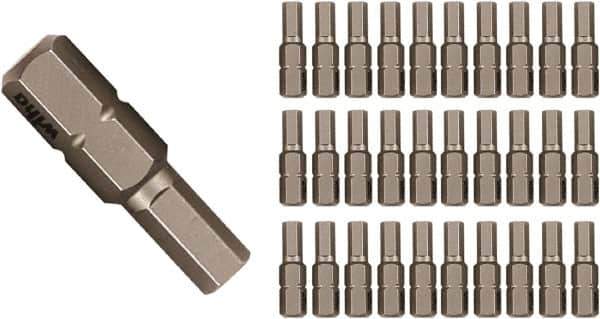 Wiha - 3/16" Hex Screwdriver Bit - 1/4" Drive, 25mm OAL - USA Tool & Supply