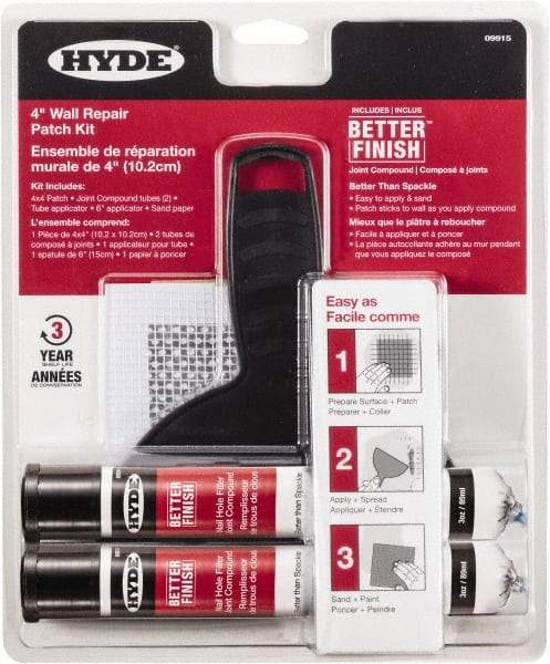 Hyde Tools - 3 oz Kit Drywall/Plaster Repair - White - USA Tool & Supply