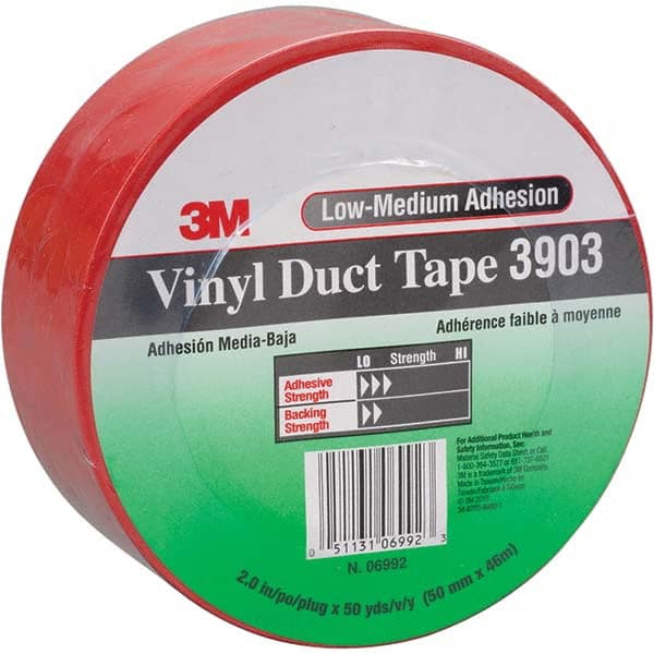 3M - 50 Yd x 49" x 6.5 mil Red Vinyl Duct Tape - USA Tool & Supply
