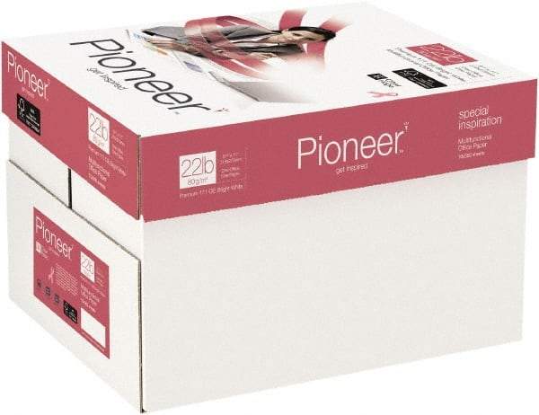 Pioneer - 8-1/2" x 11" Bright White Copy Paper - Use with Copiers, Inkjet Printers, Laser Printers - USA Tool & Supply