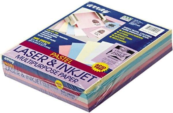 Pacon - 8-1/2" x 11" Assorted Colors Colored Copy Paper - Use with Laser Printers, Copiers - USA Tool & Supply