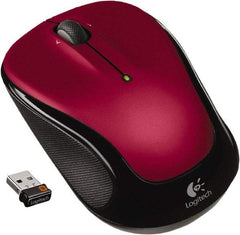 Logitech - Red Wireless Mouse - Use with Chrome OS, Linux 2.6 & Later, Mac OS X 10.5 & Later, Windows Vista, 7, 8 - USA Tool & Supply