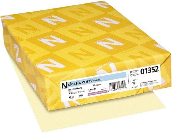 Neenah Paper - 8-1/2" x 11" Baronial Ivory Copy Paper - Use with Laser Printers, Inkjet Printers, Copiers - USA Tool & Supply