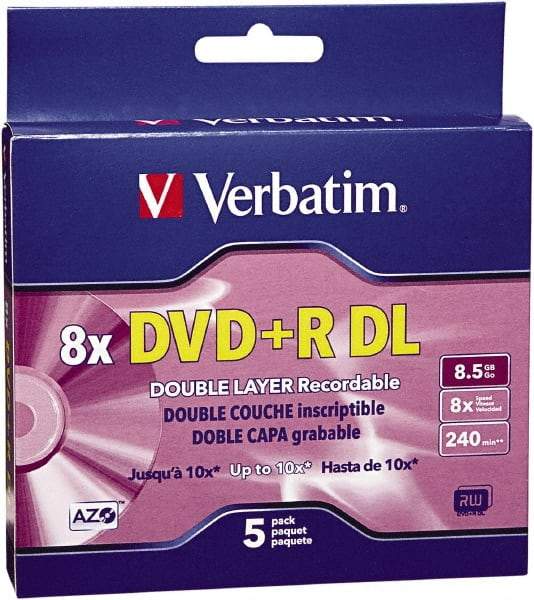 Verbatim - Silver DVD+R Disc - Use with CD, DVD Drives - USA Tool & Supply