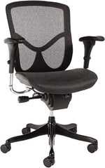 ALERA - 42-3/8" High Ergonomic Multifunction Chair - 28" Wide x 29-1/8" Deep, Breathable-A-Grade Black Mesh Seat, Black - USA Tool & Supply