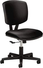 Hon - 40" High Task Chair - 25" Wide x 25-3/4" Deep, Leather Seat, Black - USA Tool & Supply