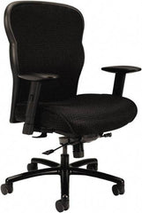 Basyx - 42-7/8" High Big & Tall Mesh Chair - 28 5/8" Wide x 25-5/8" Deep, Fabric Mesh Seat, Black - USA Tool & Supply