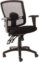 ALERA - 41-3/4" High Mid Back Chair - 30-3/4" Wide x 24-3/4" Deep, Mesh Seat, Black - USA Tool & Supply