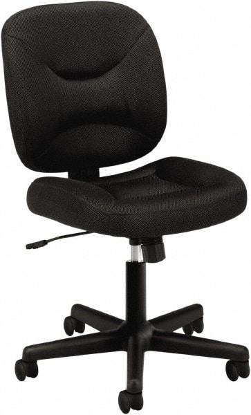 Basyx - 38-1/4" High Task Chair - 24-1/2" Wide x 33-1/2" Deep, Padded Mesh Seat, Black - USA Tool & Supply