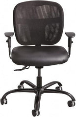 Safco - 37" High Task Chair - 26" Wide x 26" Deep, Vinyl Seat, Black - USA Tool & Supply