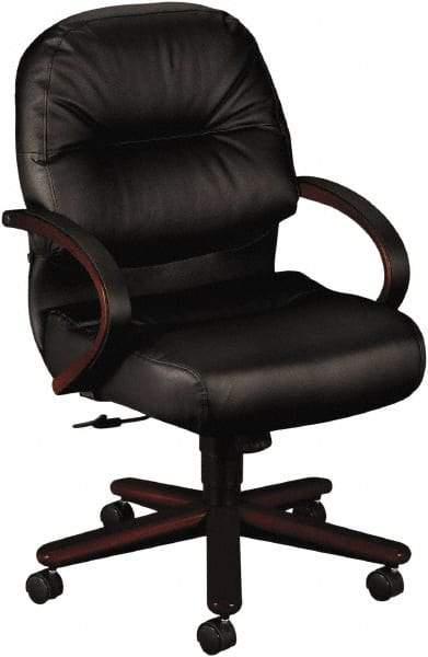 Hon - 41-3/4" High Mid Back Chair - 26" Wide x 28-3/4" Deep, Leather, Memory Foam Seat, Black - USA Tool & Supply