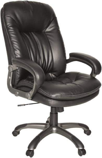 OIF - 45-1/4" High Executive Swivel/Tilt Chair - 25" Wide x 29-7/8" Deep, Soft Leather Seat, Black - USA Tool & Supply