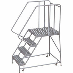 TRI-ARC - Rolling & Wall Mounted Ladders & Platforms Type: Rolling Warehouse Ladder Style: Rolling Safety Ladder - USA Tool & Supply