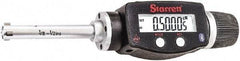 Starrett - 3/8" to 1/2", IP67, Carbide Face Electronic Inside Micrometer - 0.00005" Resolution, 0.00015" Accuracy, 2-1/4" Gage Depth - USA Tool & Supply