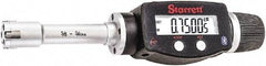 Starrett - 5/8" to 3/4", IP67, Carbide Face Electronic Inside Micrometer - 0.00005" Resolution, 0.00015" Accuracy, 2-3/8" Gage Depth - USA Tool & Supply