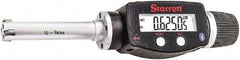 Starrett - 1/2" to 5/8", IP67, Carbide Face Electronic Inside Micrometer - 0.00005" Resolution, 0.00015" Accuracy, 2-3/8" Gage Depth - USA Tool & Supply