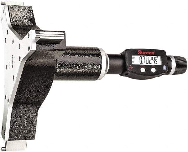 Starrett - 8" to 9", IP67, Carbide Face Electronic Inside Micrometer - 0.00005" Resolution, 0.0003" Accuracy, 4-5/8" Gage Depth - USA Tool & Supply