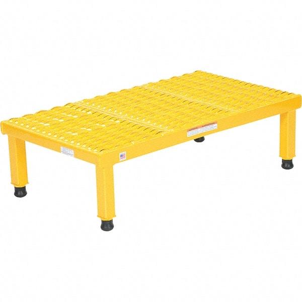 Vestil - 9" High x 19" Wide x 36" Deep, Yellow Step Stand - Steel, 500 Lb Capacity - USA Tool & Supply