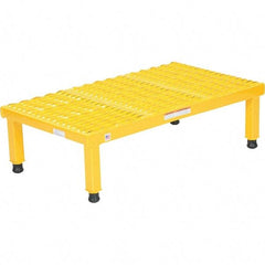 Vestil - 9" High x 19" Wide x 36" Deep, Yellow Step Stand - Steel, 500 Lb Capacity - USA Tool & Supply