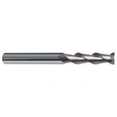 16mm Dia. - 150mm OAL - 45° Helix Bright Carbide End Mill - 2 FL - USA Tool & Supply