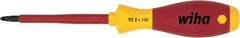 Wiha - #2 Point, 100mm Blade Length Posidrive Screwdriver - 218mm OAL - USA Tool & Supply