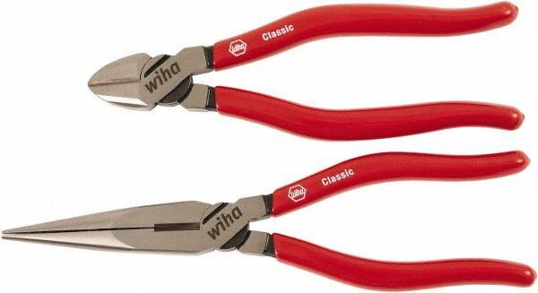 Wiha - 2 Piece Cutting Plier Set - Comes in Vinyl Pouch - USA Tool & Supply