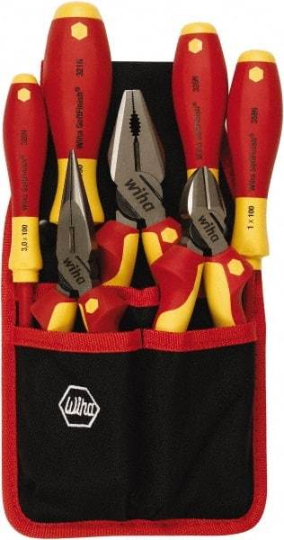 Wiha - 7 Piece Insulated Plier Set - Comes in Clamshell - USA Tool & Supply