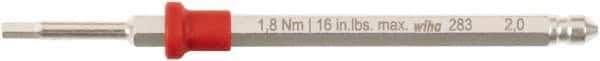 Wiha - 2mm Hex Screwdriver Bit - 6mm Drive, 75mm OAL - USA Tool & Supply