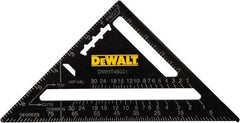 DeWALT - 7" Blade Length x 7" Base Length, Aluminum Rafter Square - 1/8" Graduation, 1" Base Width - USA Tool & Supply