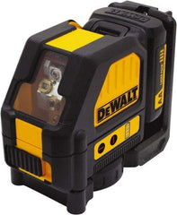 DeWALT - 2 Beam 165' Max Range Self Leveling Cross Line Laser - Red Beam, 1/8" at 30' Accuracy, 17-3/4" Long x 13" Wide x 6-1/8" High, Battery Included - USA Tool & Supply