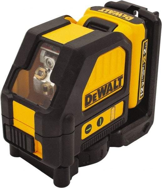 DeWALT - 2 Beam 165' Max Range Self Leveling Cross Line Laser - Green Beam, 1/8" at 30' Accuracy, 17-3/4" Long x 13" Wide x 6-1/8" High, Battery Included - USA Tool & Supply