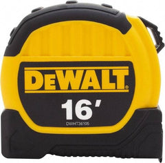 DeWALT - 16' x 1-1/8" Tape Measure - 1/16" Graduation, Inch Graduation Style - USA Tool & Supply