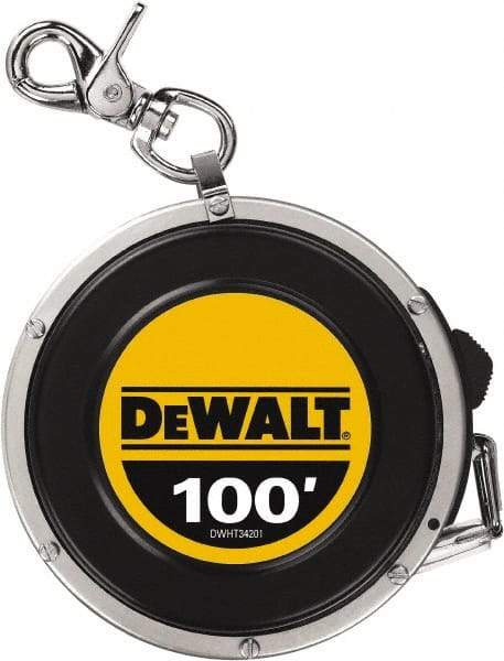 DeWALT - 100' x 3/8" Tape Measure - 1/8" Graduation - USA Tool & Supply