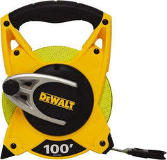 DeWALT - 100' x 3/4" Tape Measure - 1/8" Graduation, Inch Graduation Style - USA Tool & Supply