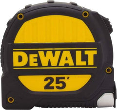 DeWALT - 25' x 1-1/4" Tape Measure - 1/16" Graduation, Inch Graduation Style - USA Tool & Supply