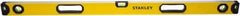 Stanley - 48" Long 3 Vial Box Beam Level - Aluminum, Yellow, 1 Level & 2 Plumb Vials - USA Tool & Supply